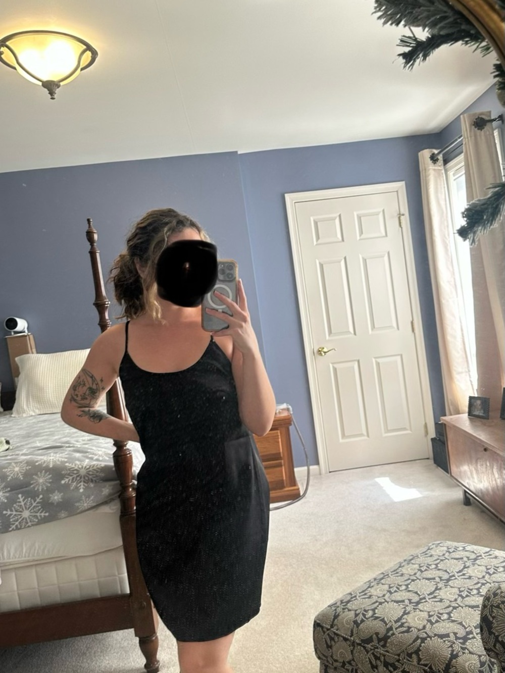 White House Black Market Black Mini Slip Dress - Picture 3 of 5